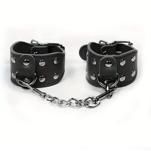 Black Erotic 3 piece Teasing Mask Hand Cuffs Set